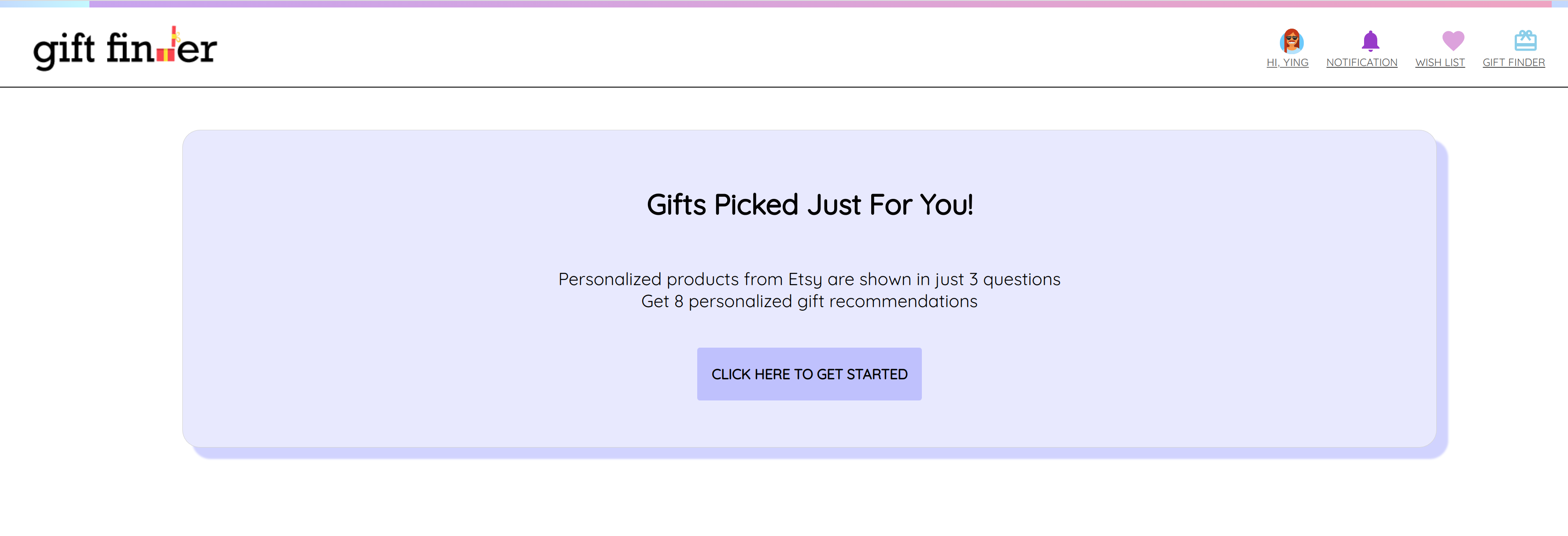 GiftFinder Personalized Questionnaire