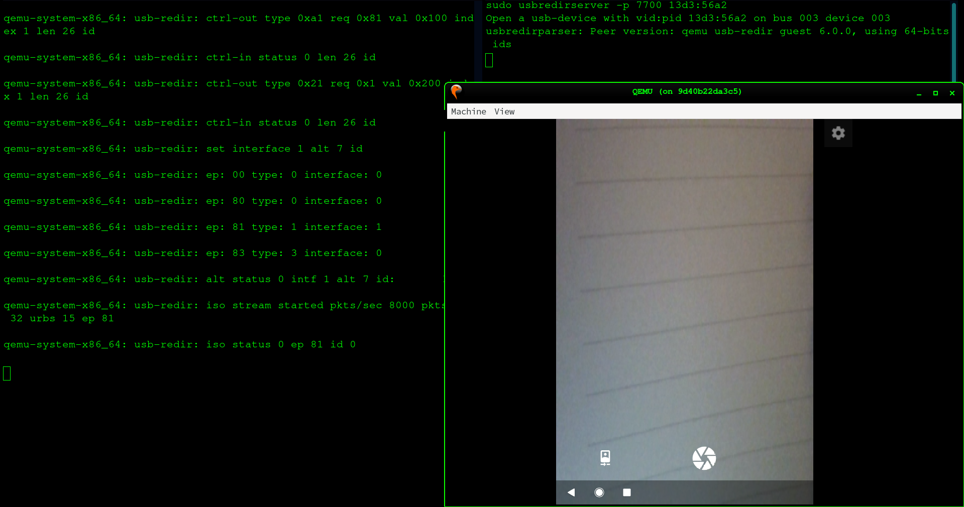 Android WebCam Passthrough SPICE USBREDIR QEMU Android x86