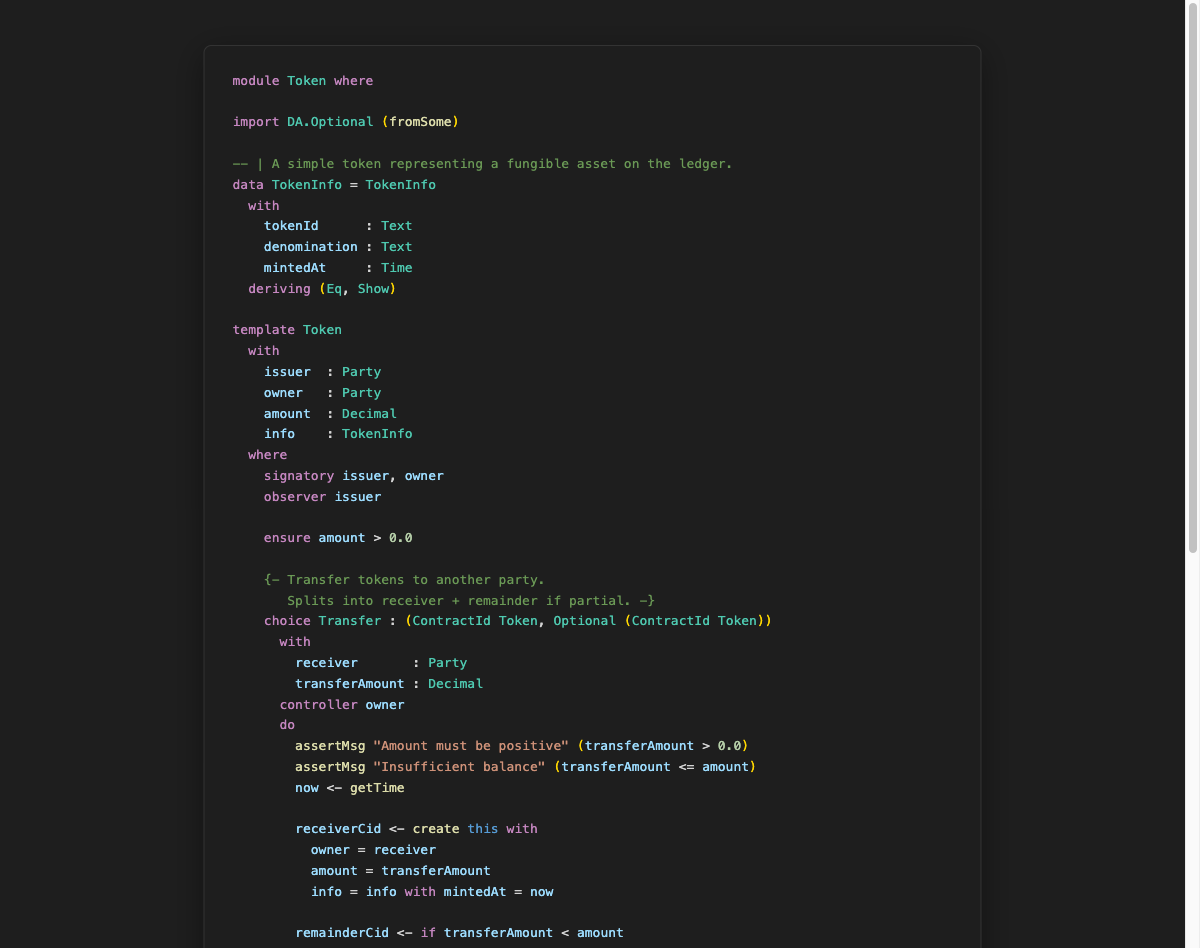 Daml highlighting example
