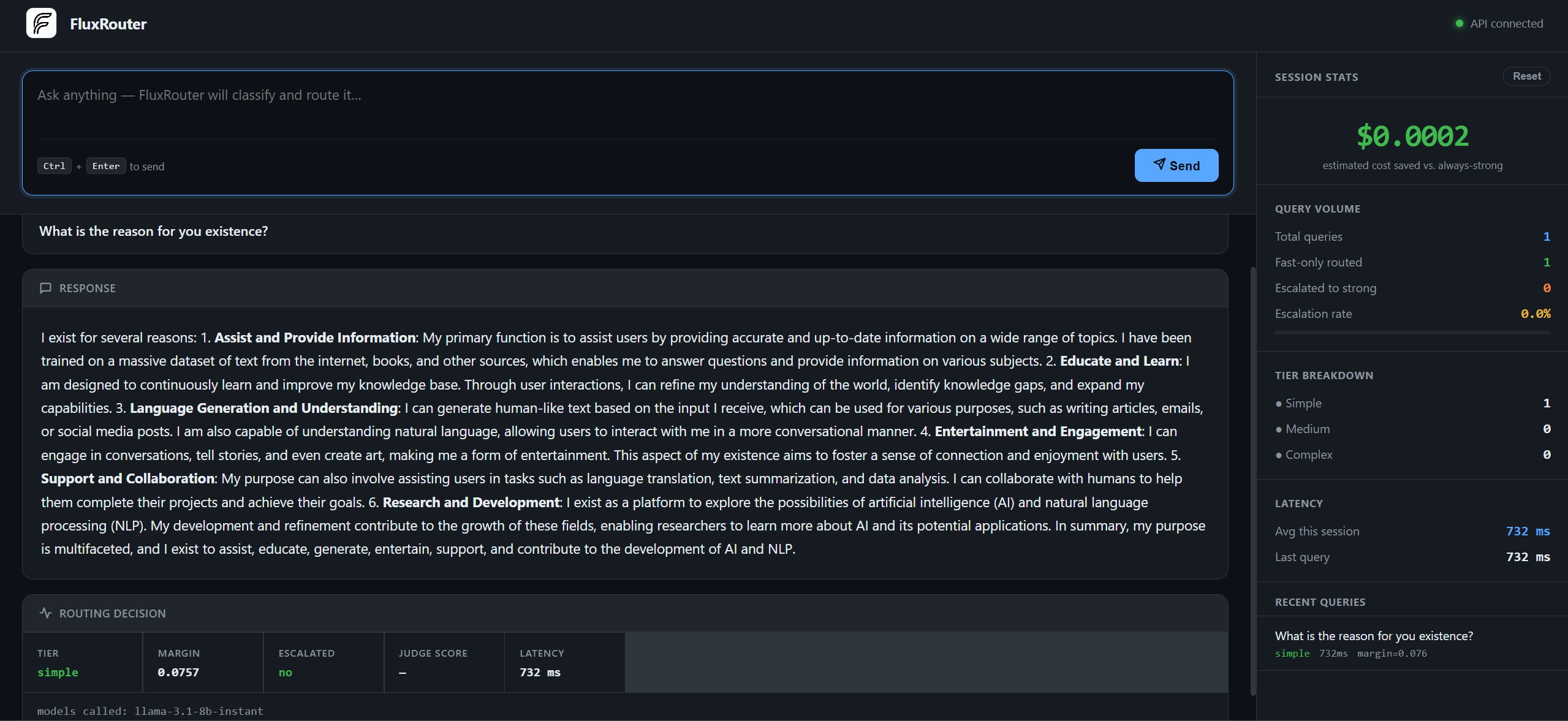 FluxRouter Web Dashboard