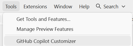 Tools menu entry