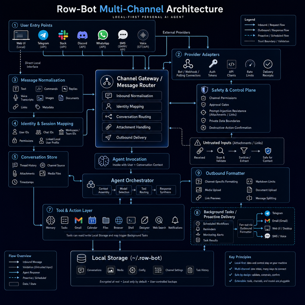 Row-Bot multi-channel architecture