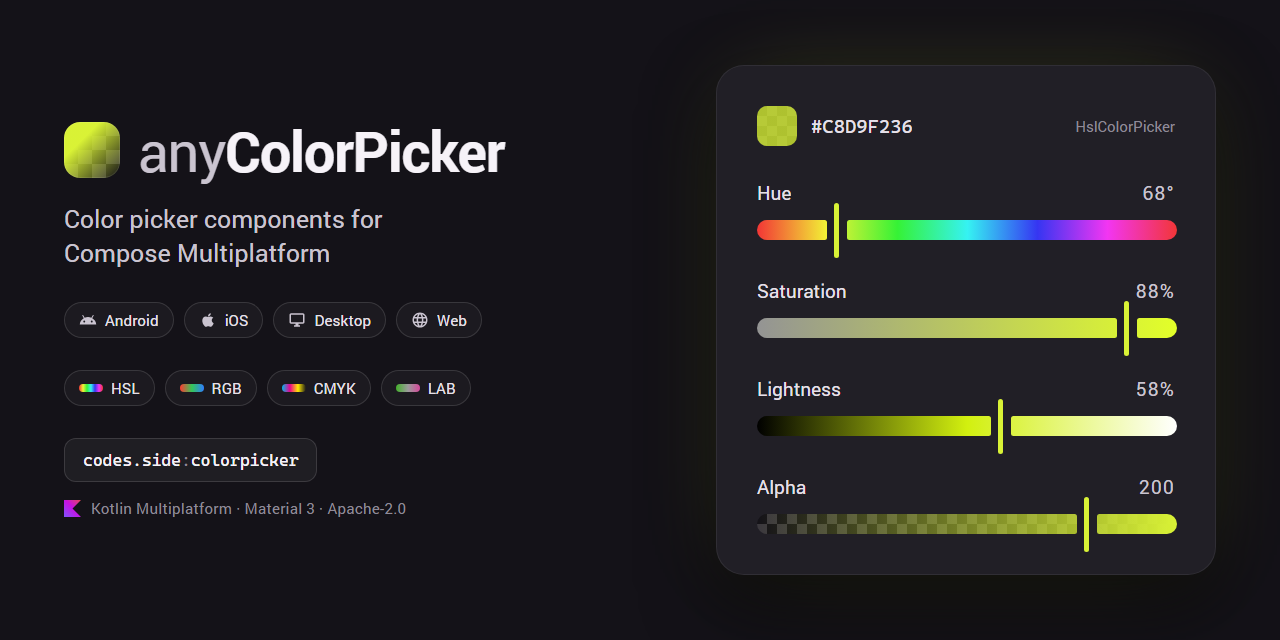 anyColorPicker — color picker components for Compose Multiplatform