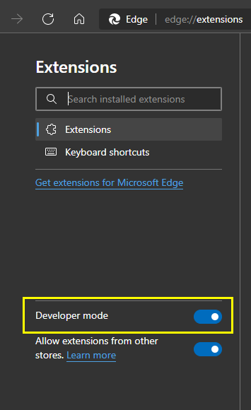 Turn on developer mode