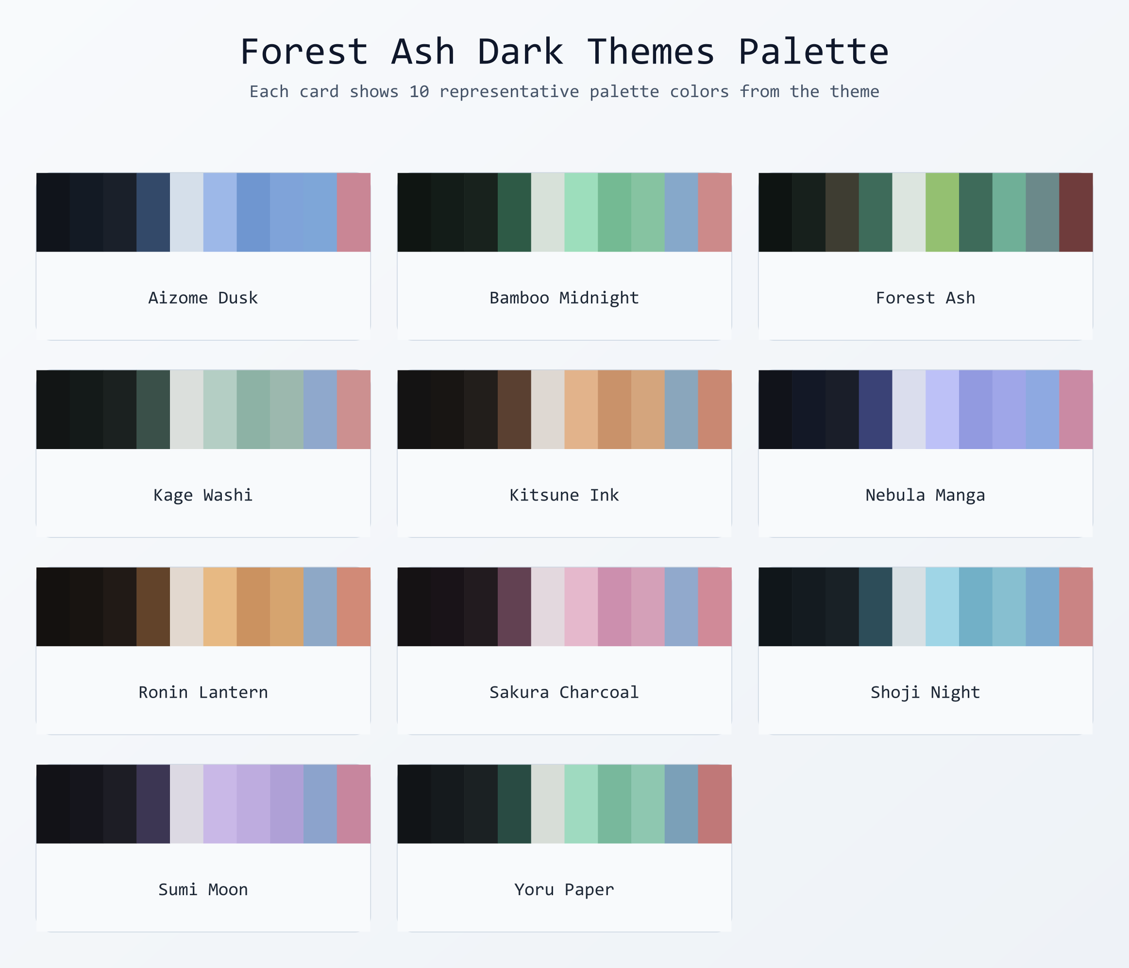 Forest Ash dark palettes