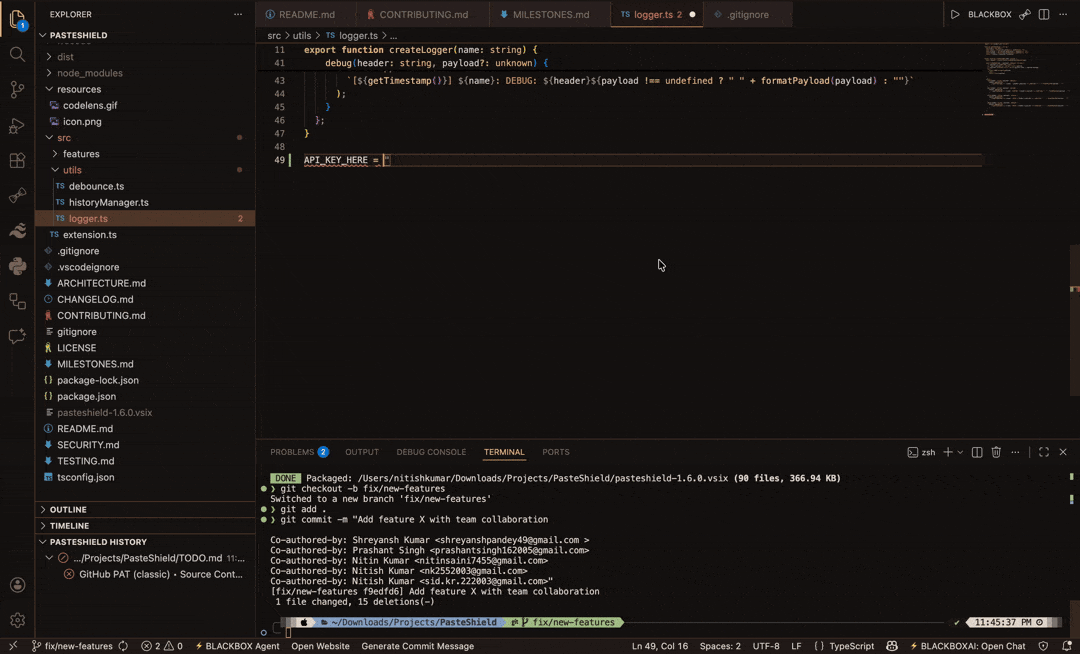 PasteShield paste interception demo