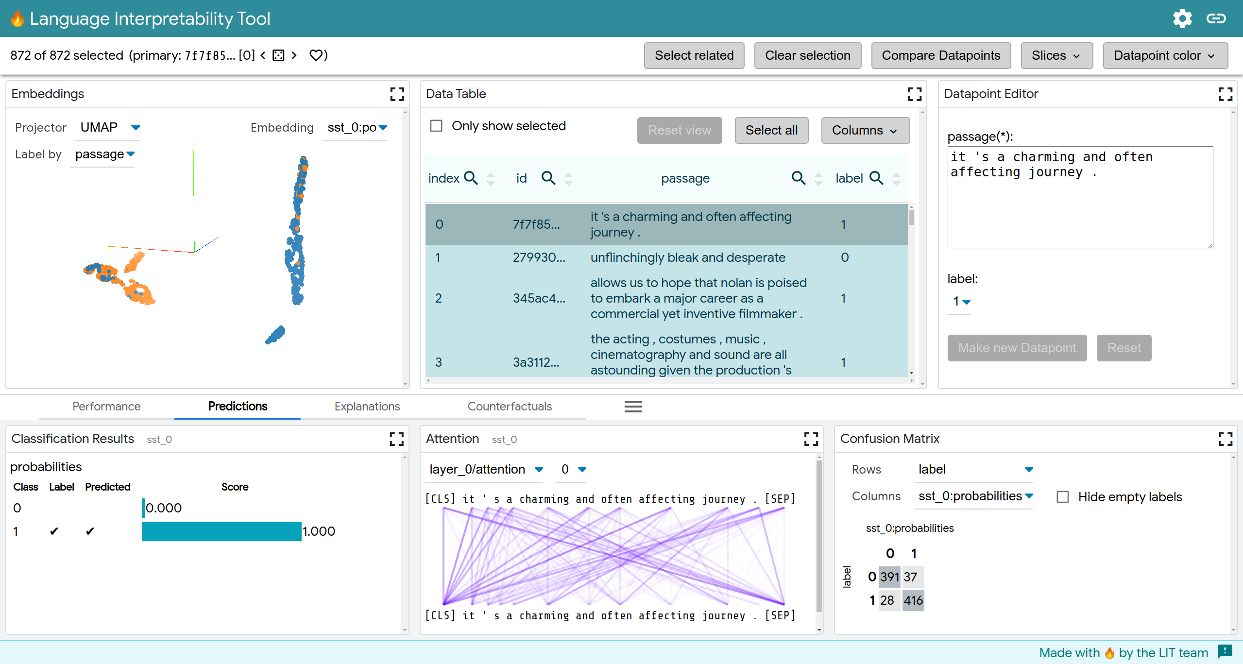 Example of LIT UI