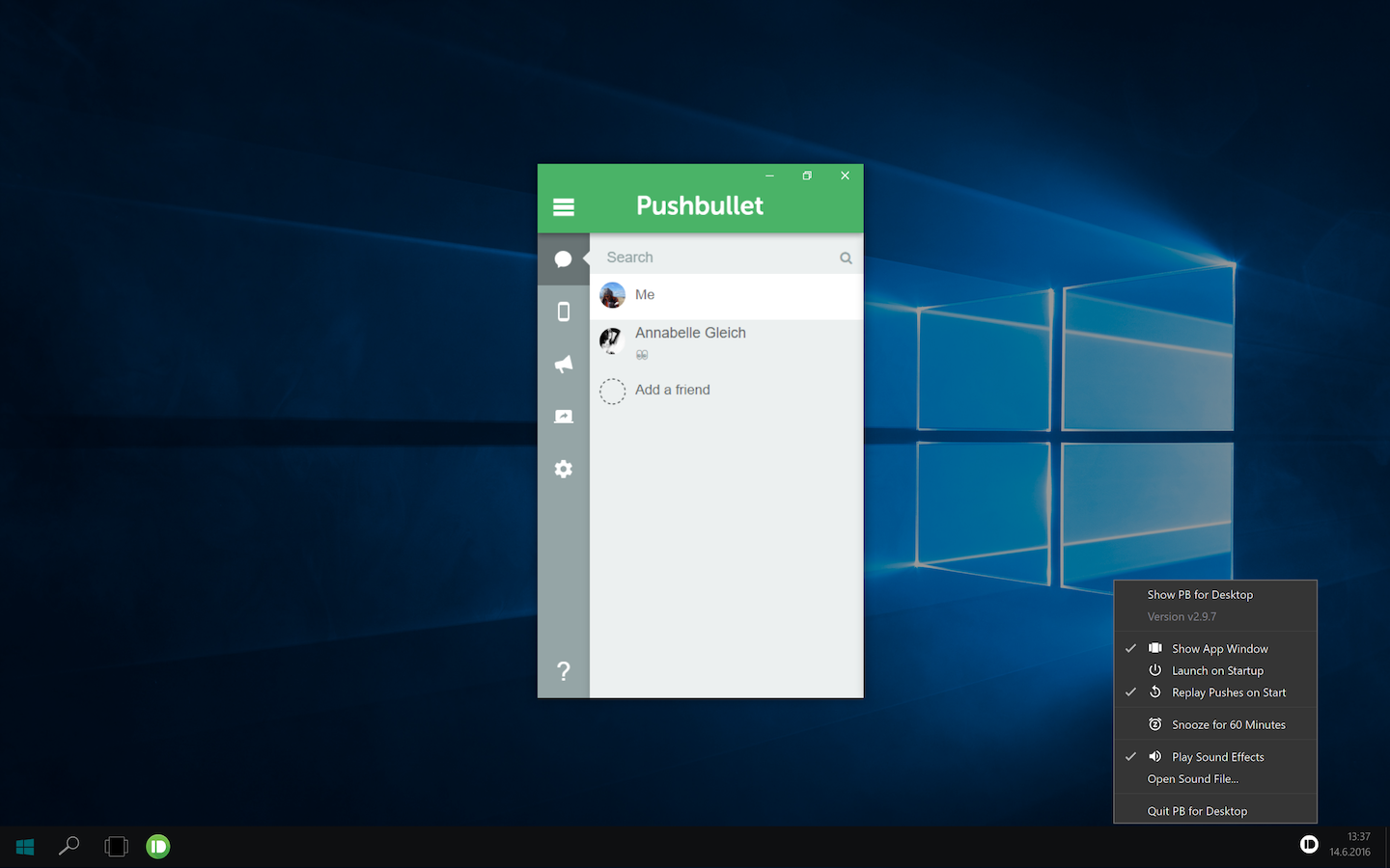Pushbullet for Desktop on Windows