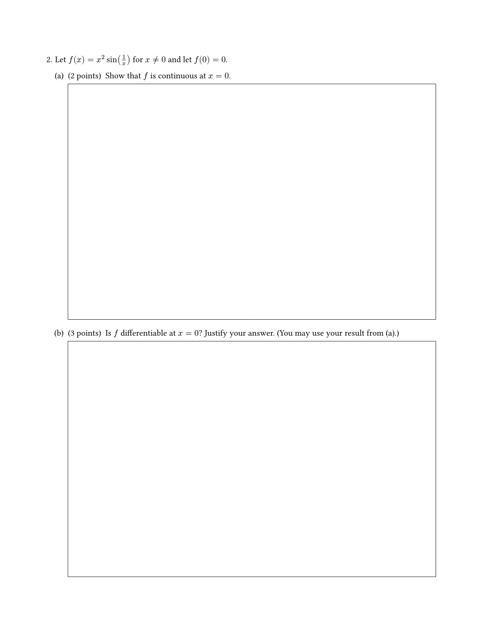 A question with two parts and answer boxes