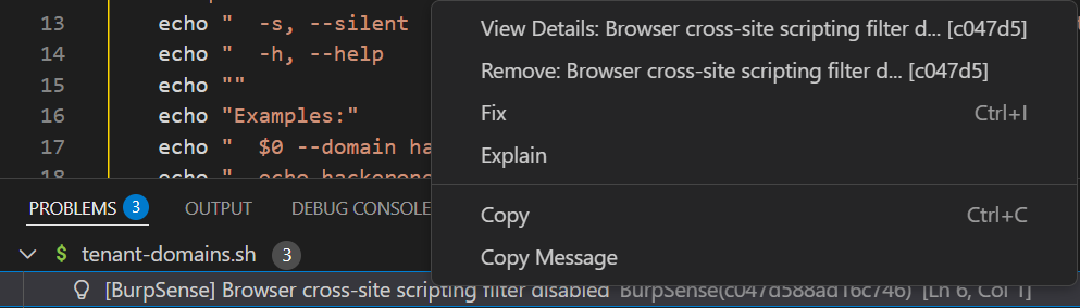 Problems Tab