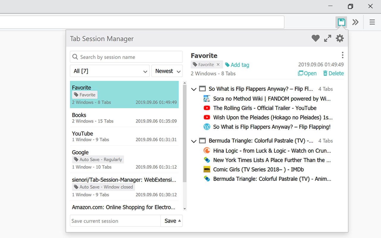 tab session manager for safari