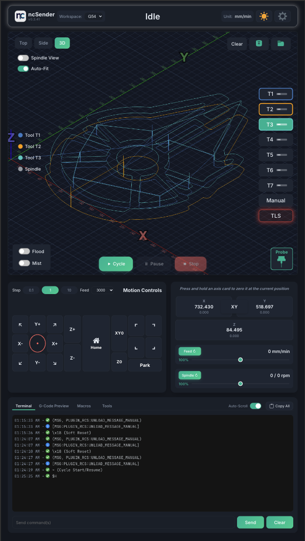 ncSender Portrait Mode