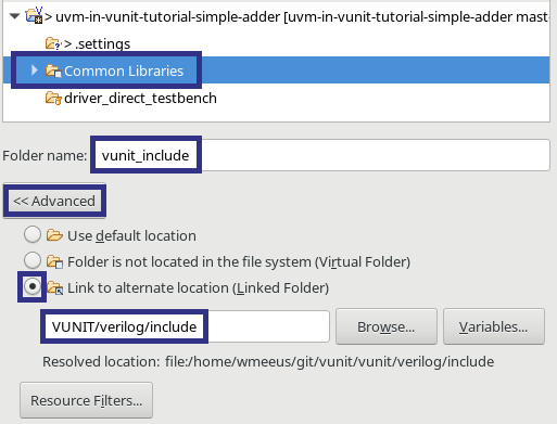 Add VUnit include folder to Common Libraries