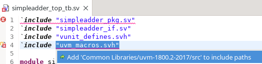 Quick fix for UVM includes