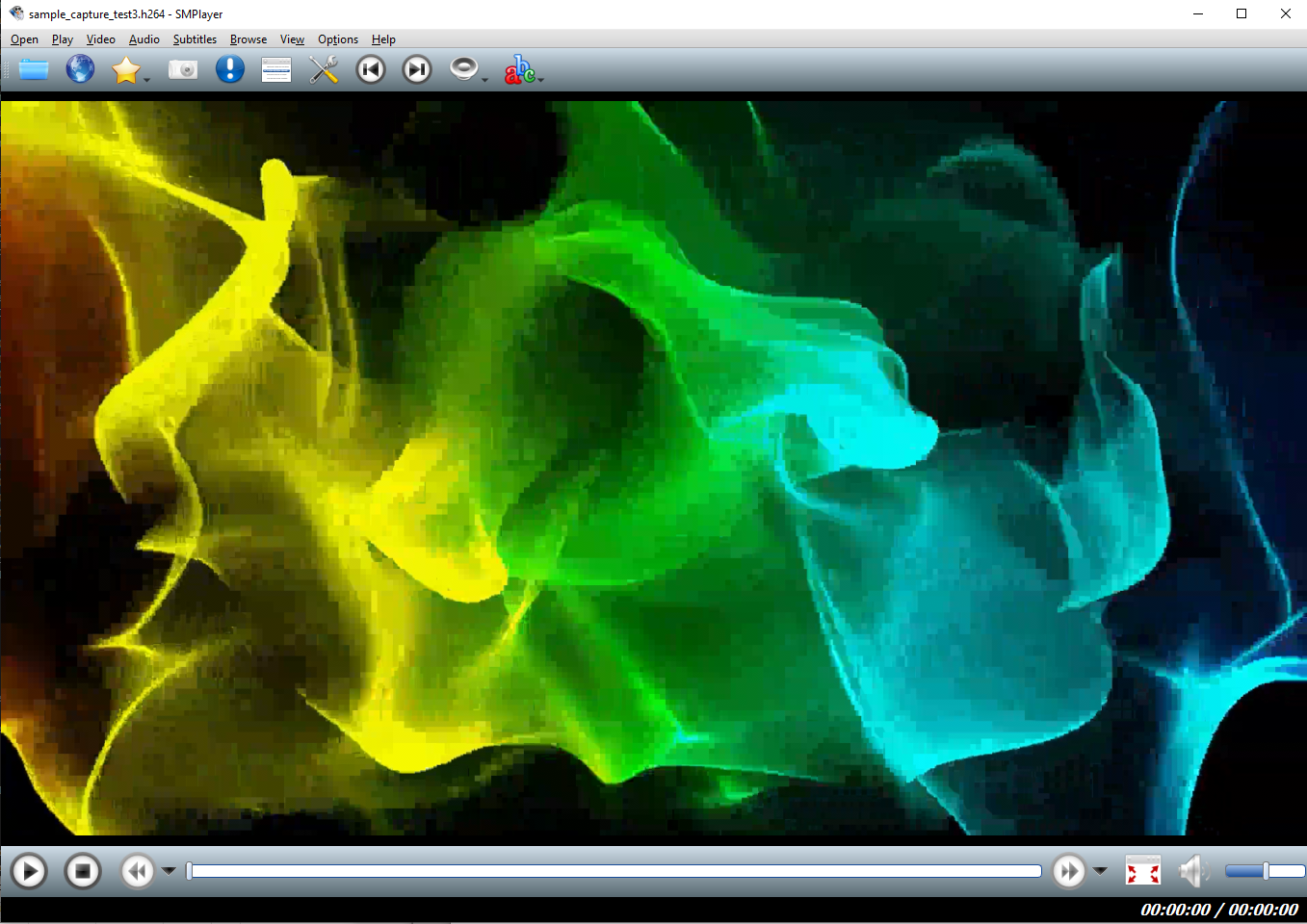 SMPlayer playback of mediaMin H.264 dual stream RTP extraction output