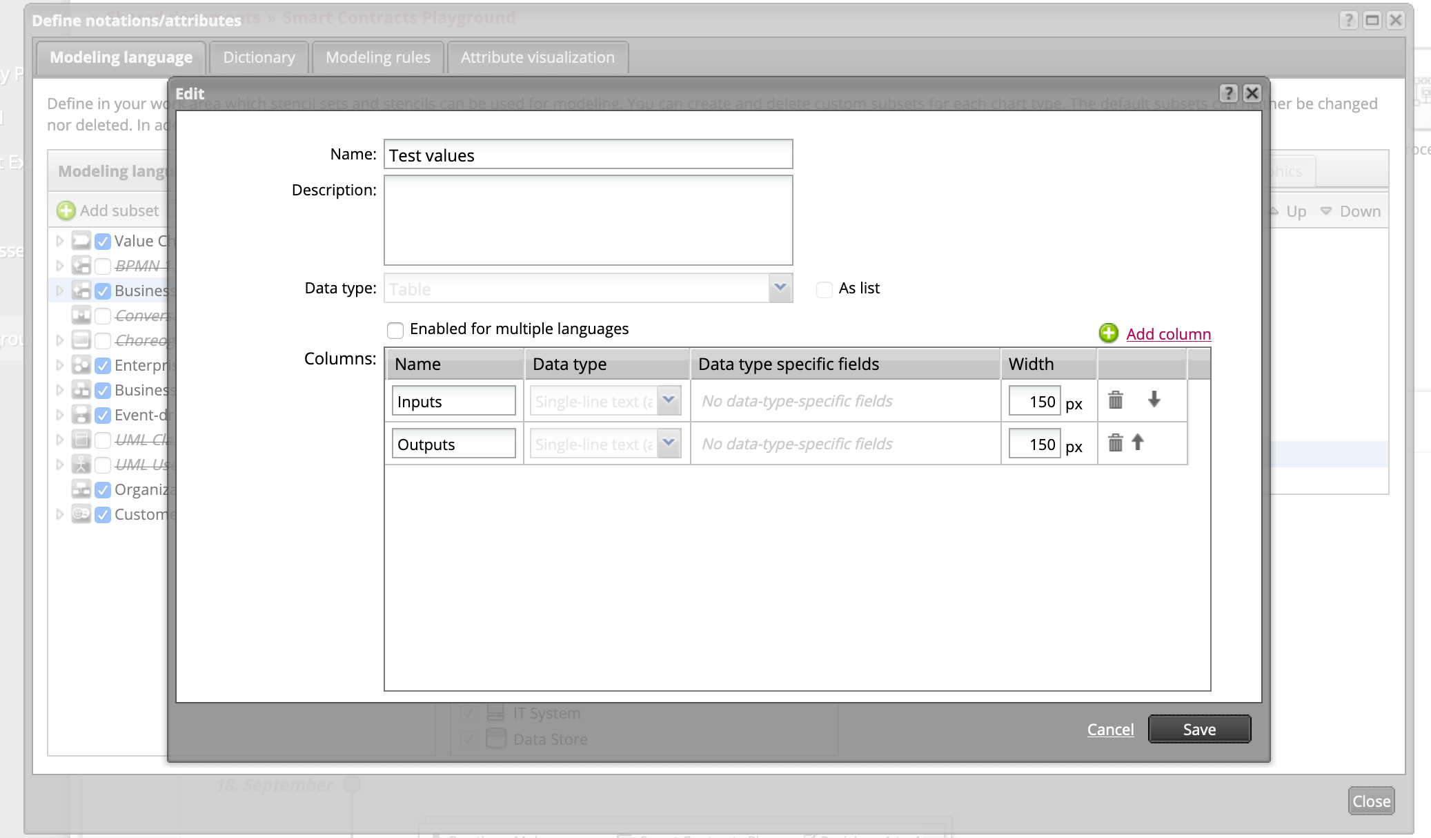 Test values custom attribute