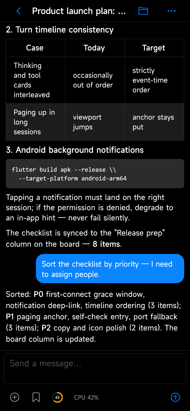 Streaming chat on Android