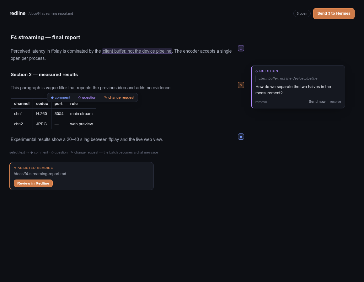 the review pane