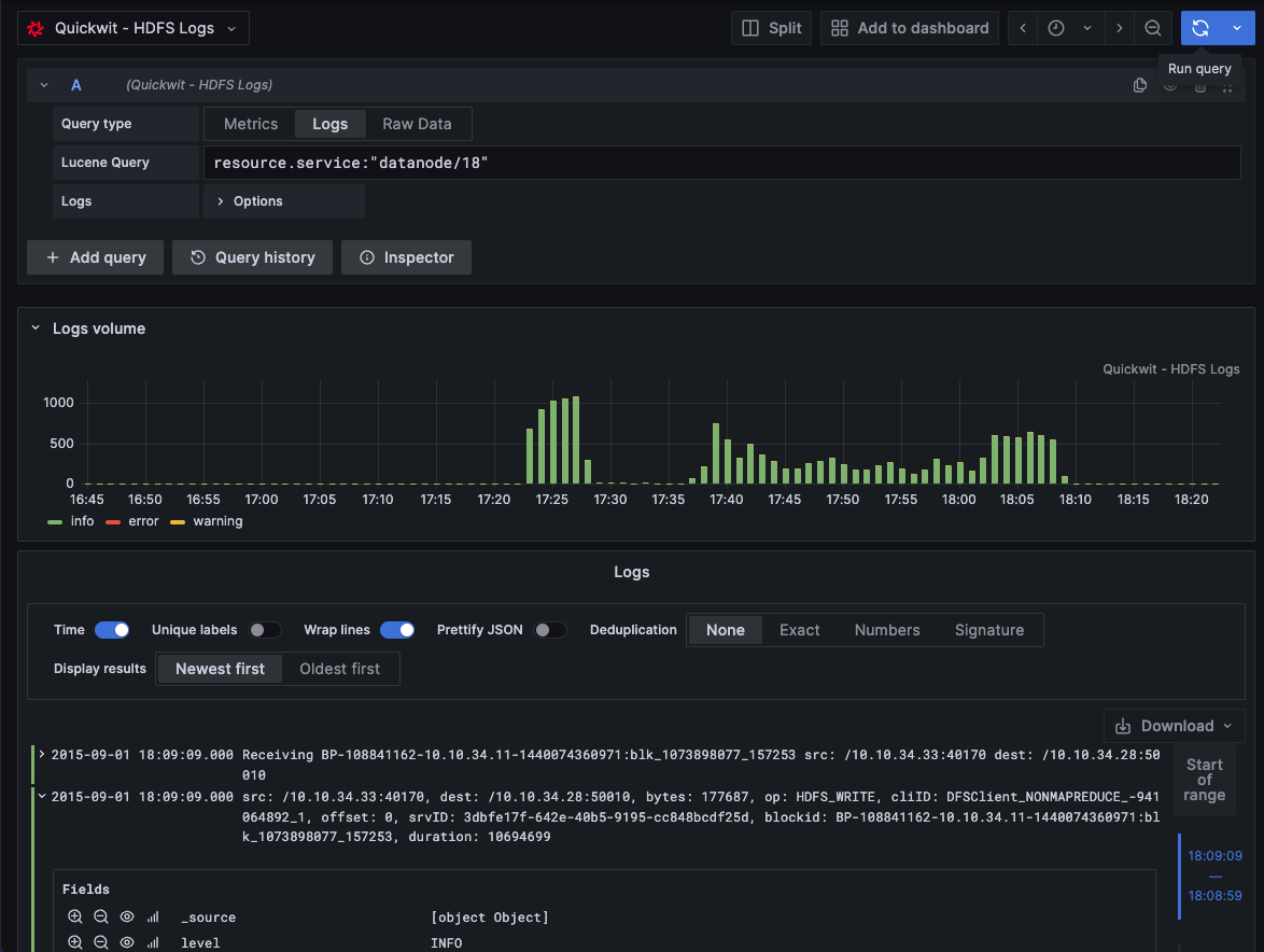 Grafana Explorer Screenshot