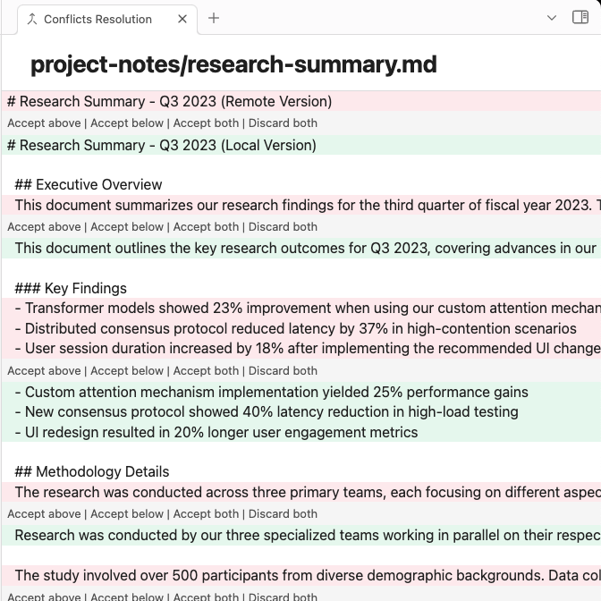 Unified conflict resolution