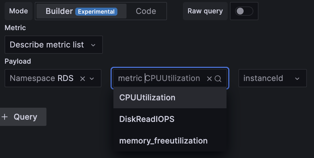 Metrics in builder Mode