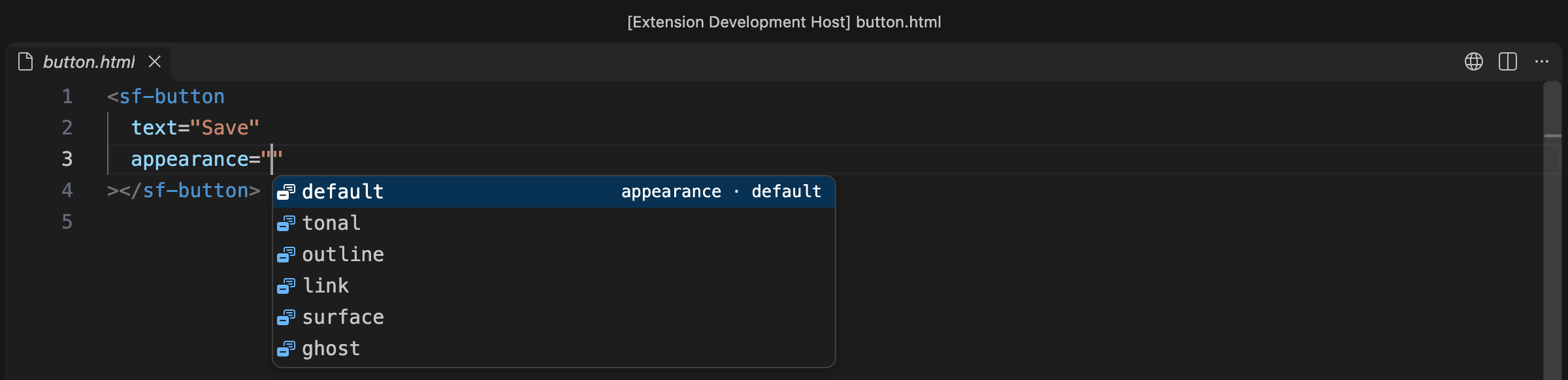 Attribute values from the component manifest