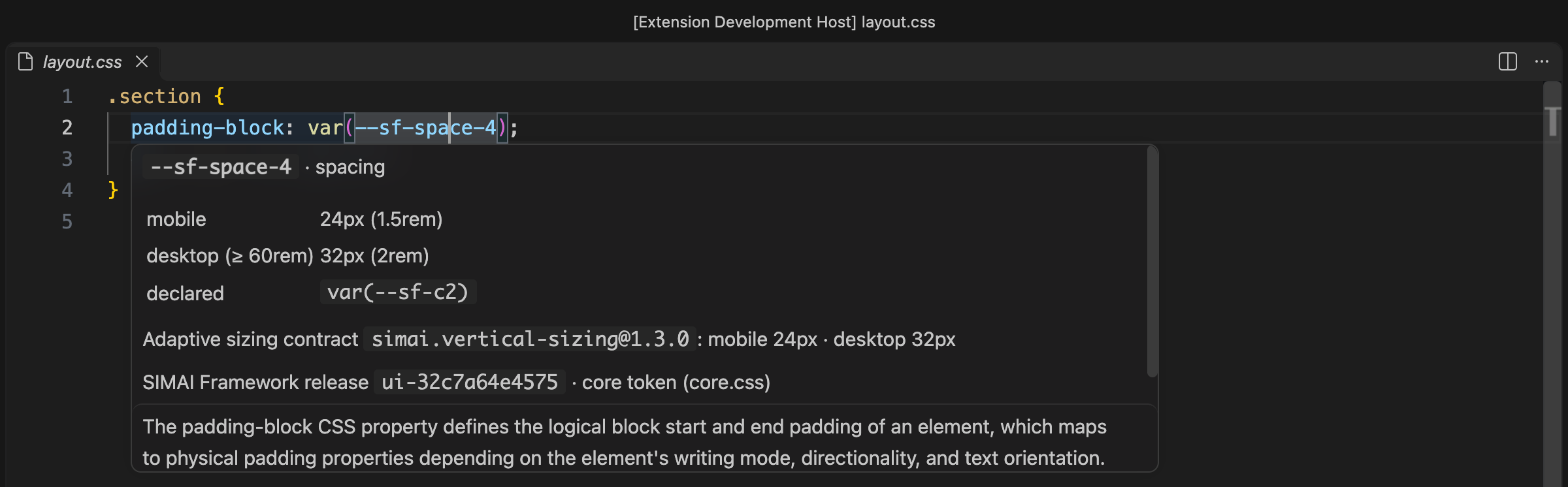 Hover with mobile and desktop values