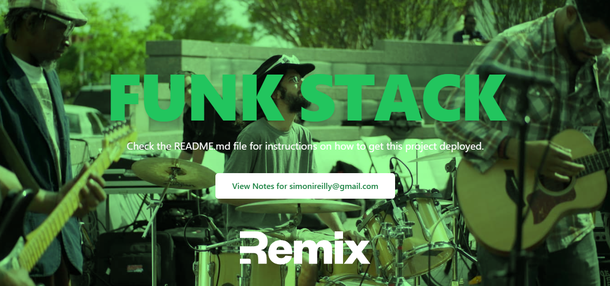 Placeholder image of the funk stack web page