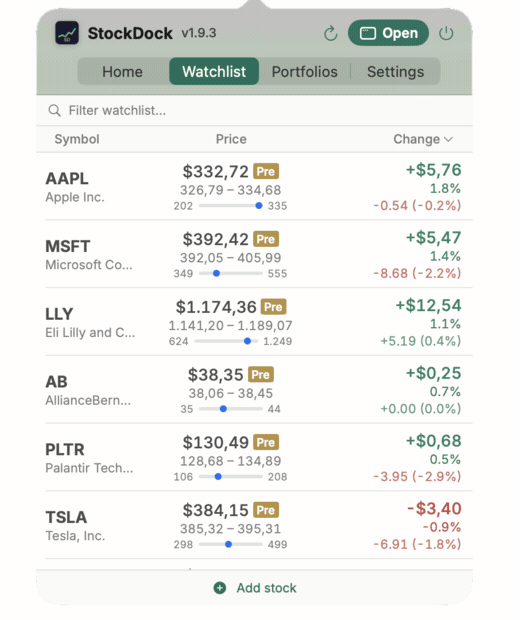 StockDock screenshot 2