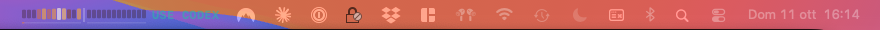 Cinder Bar in the menu bar