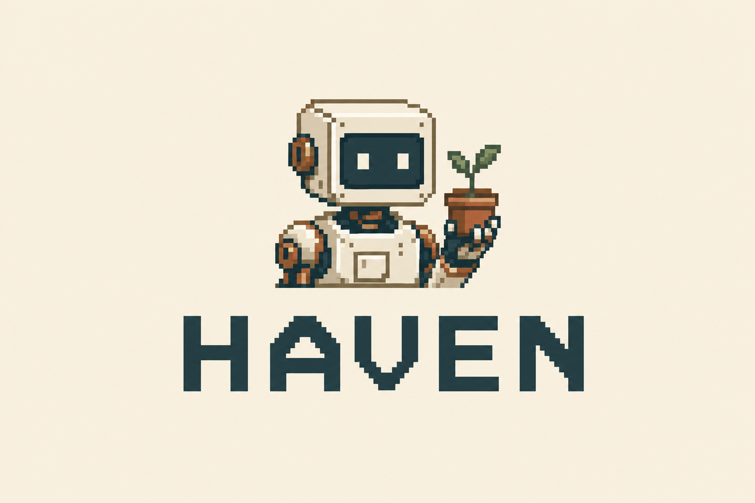 Haven robot holding a seedling