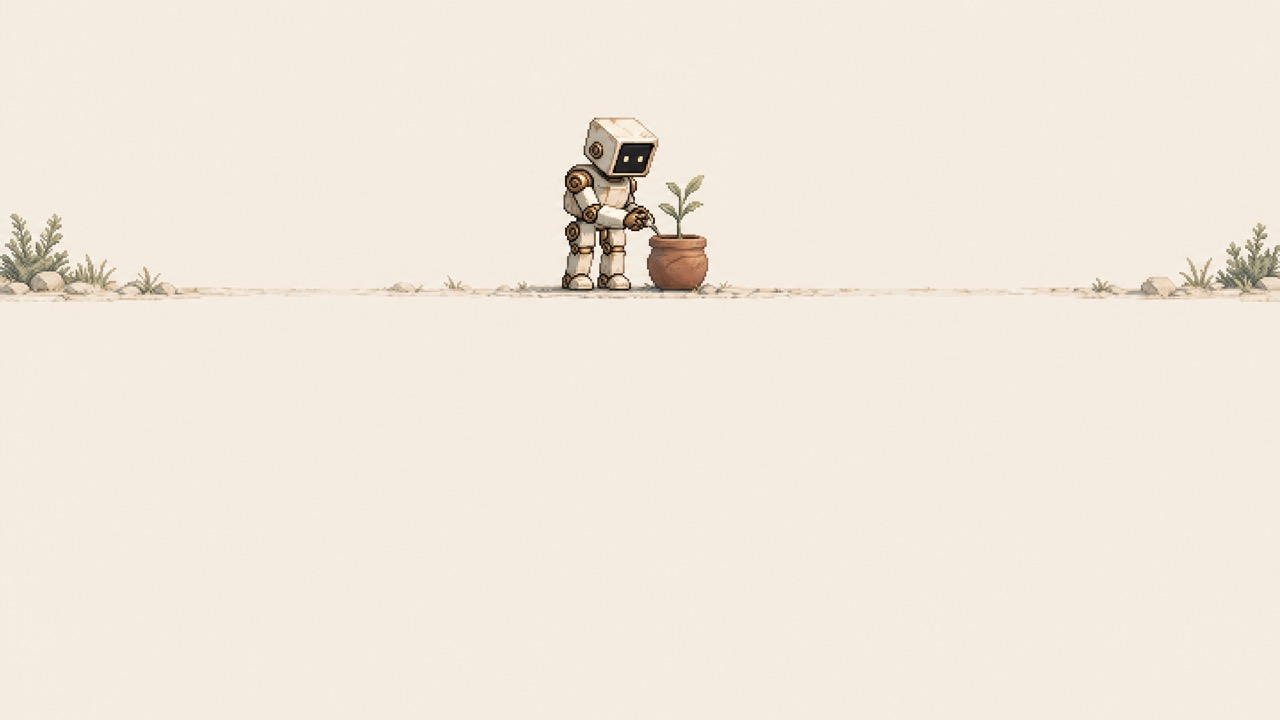 Haven robot tending a plant