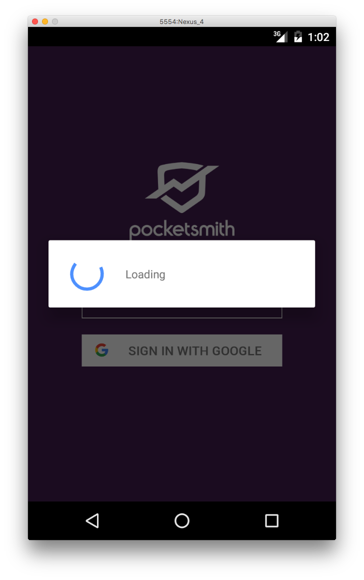 Loading indicator on Android