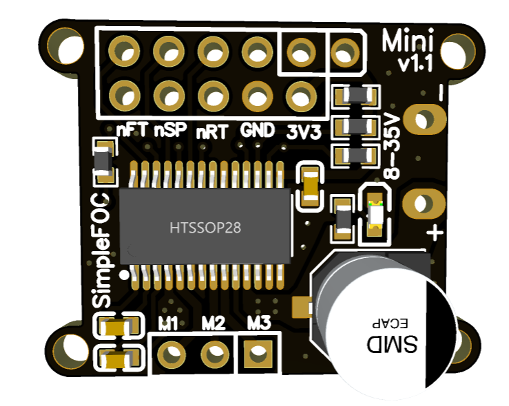 SimpleFOCMini v1.1 top view