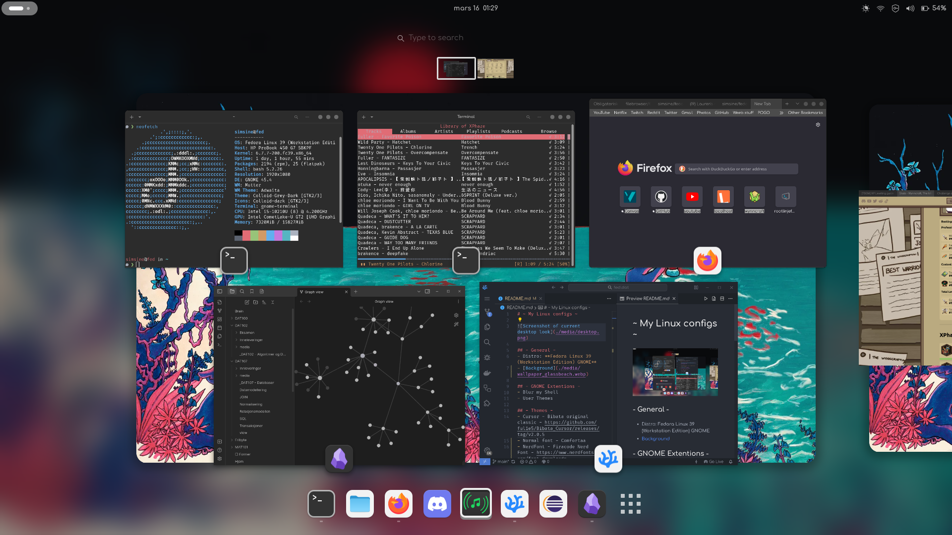Screenshot of current desktop look
