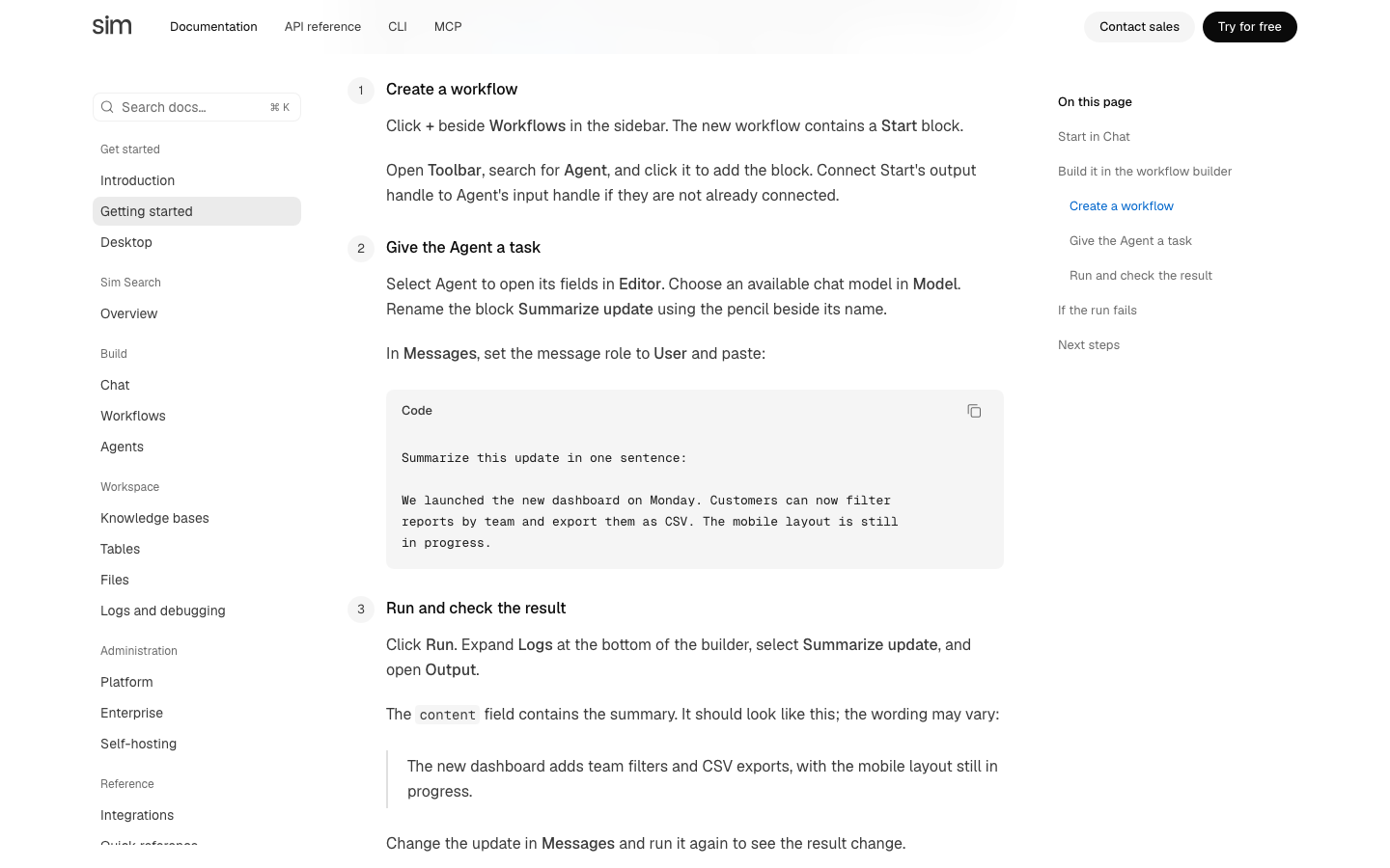 Nested section navigation