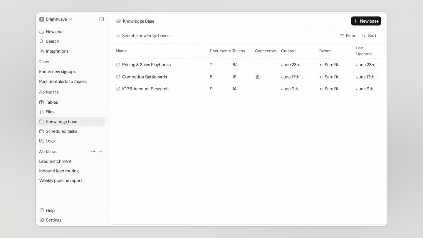 Knowledge bases in Sim — synced docs your agents can search
