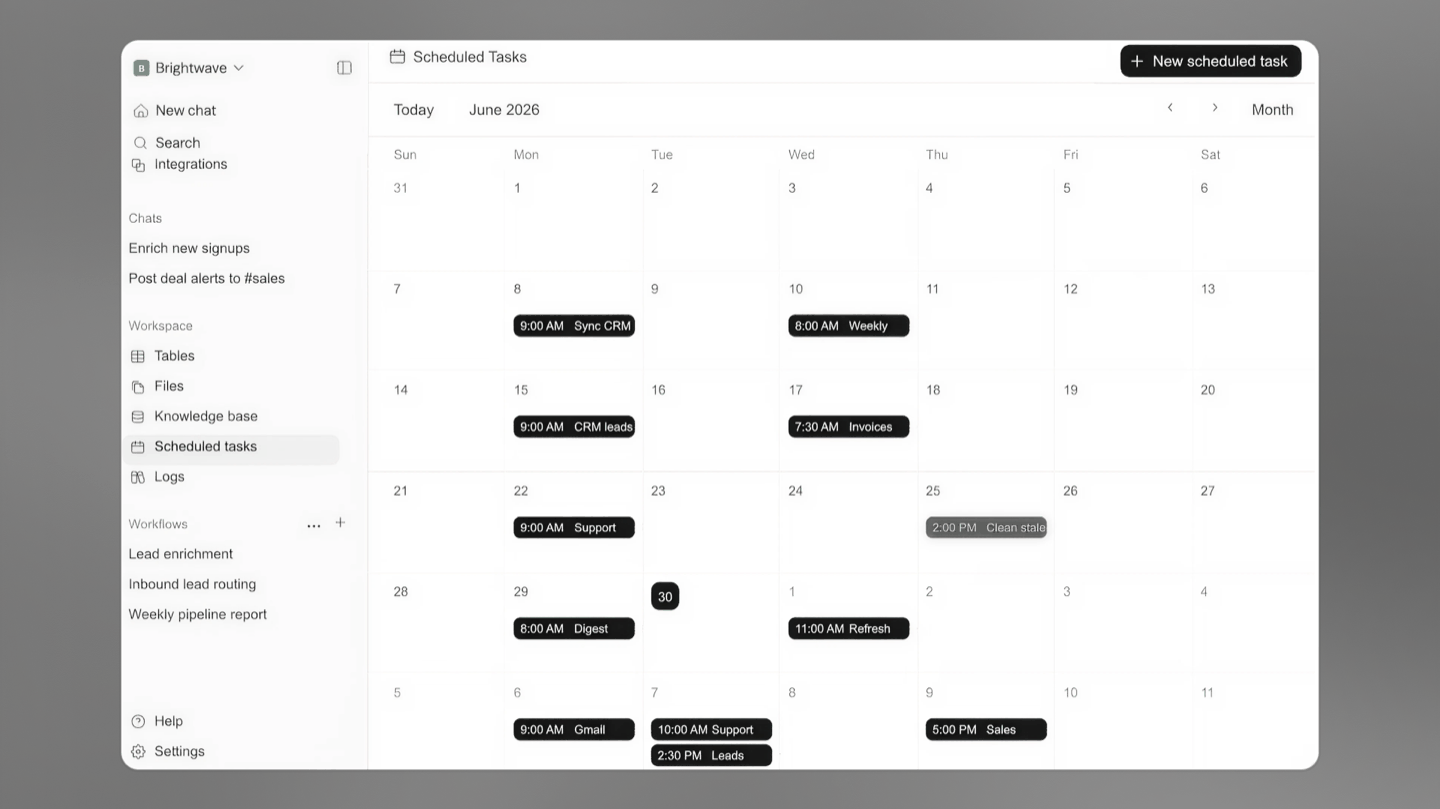 Scheduled tasks in Sim — recurring agent runs on a calendar