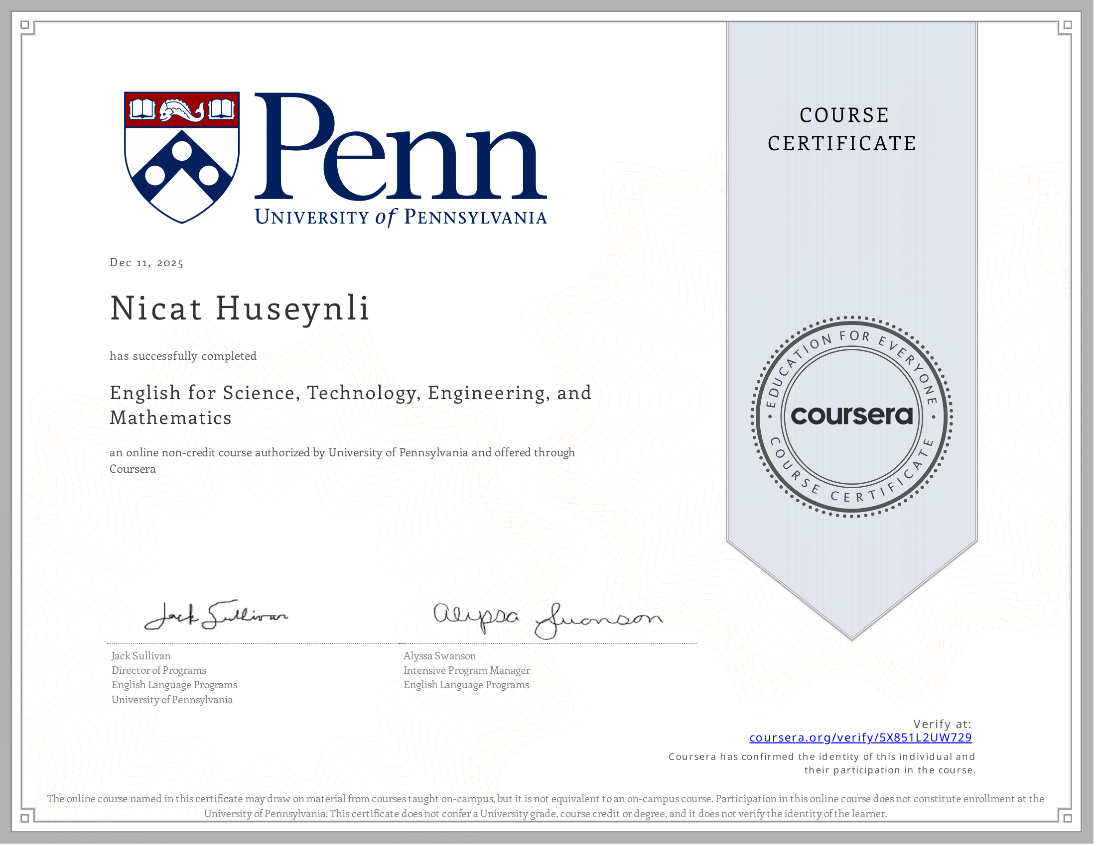 English for STEM - University of Pennsylvania