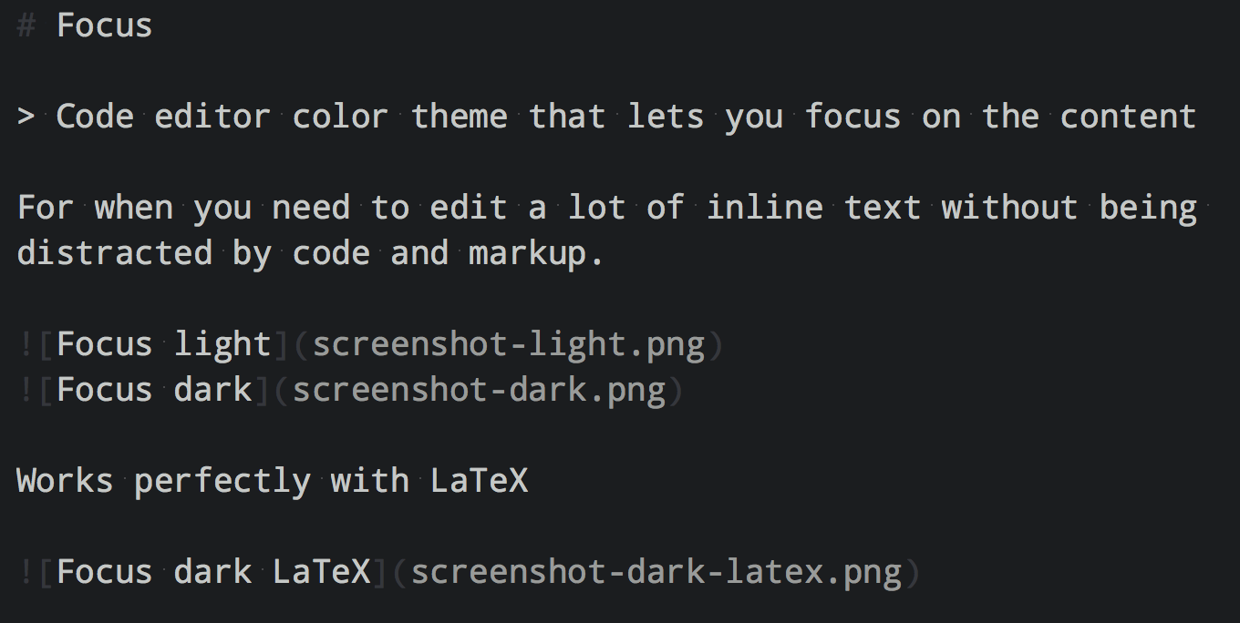Focus dark - Markdown