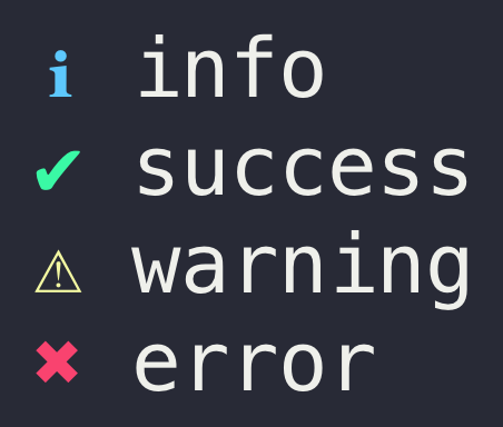 一共有四种类型,info,success,warning,error