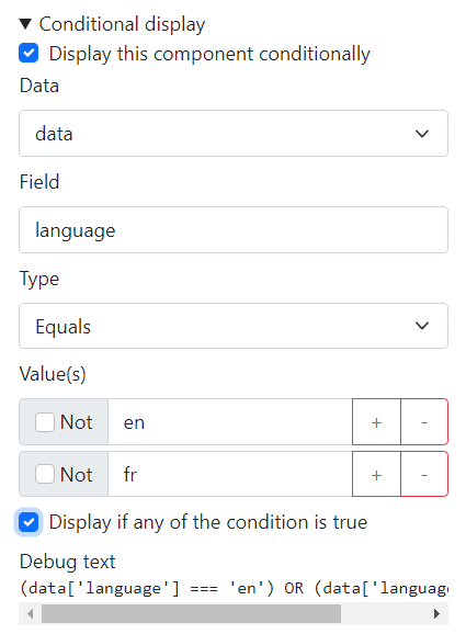 conditional display