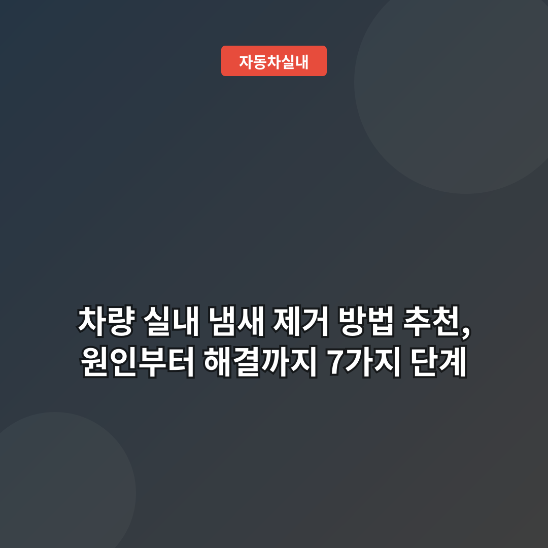 차량 실내 냄새 제거 방법 추천, 원인부터 해결까지 7가지 단계