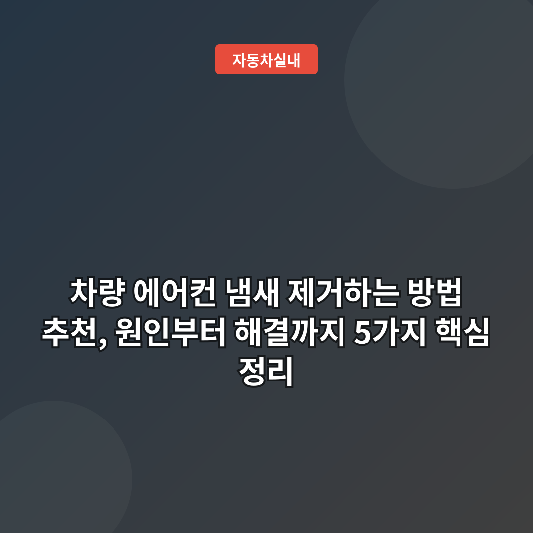 차량 에어컨 냄새 제거하는 방법 추천, 원인부터 해결까지 5가지 핵심 정리