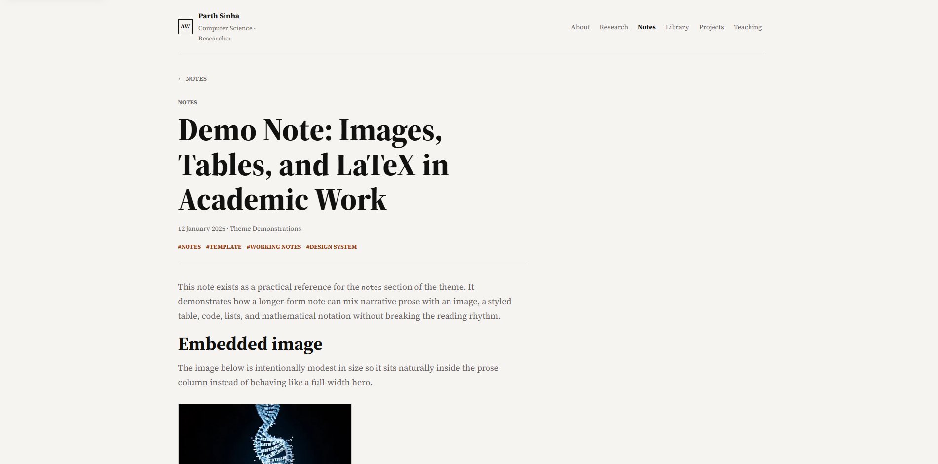 Article page