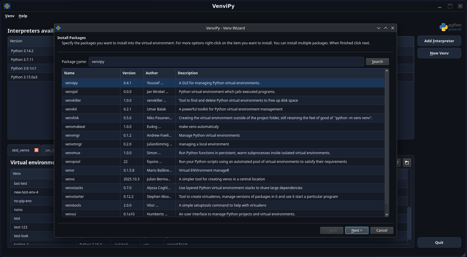 Package installer screenshot 1