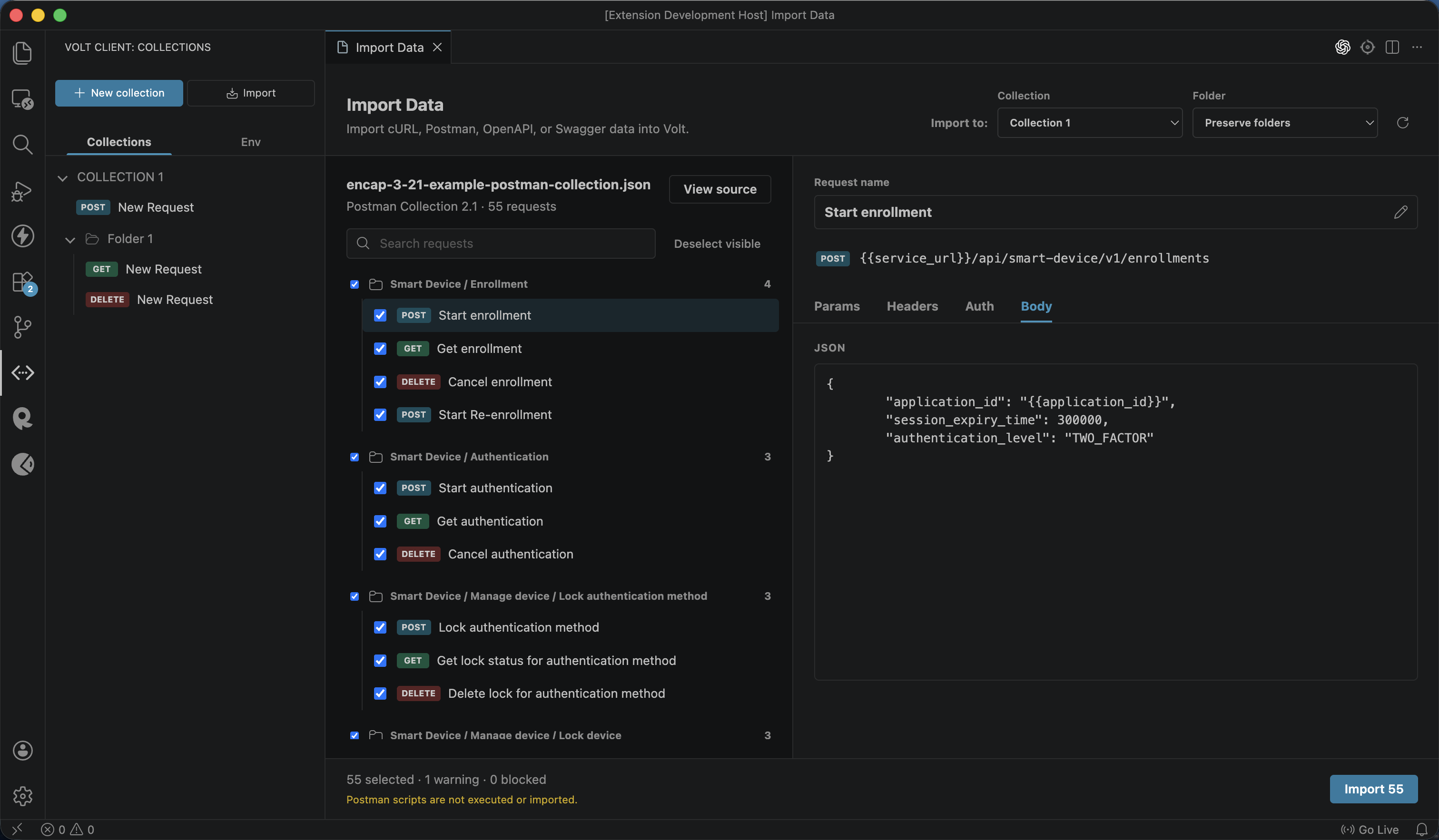 Volt API Client data import