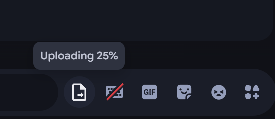Upload progress percentage