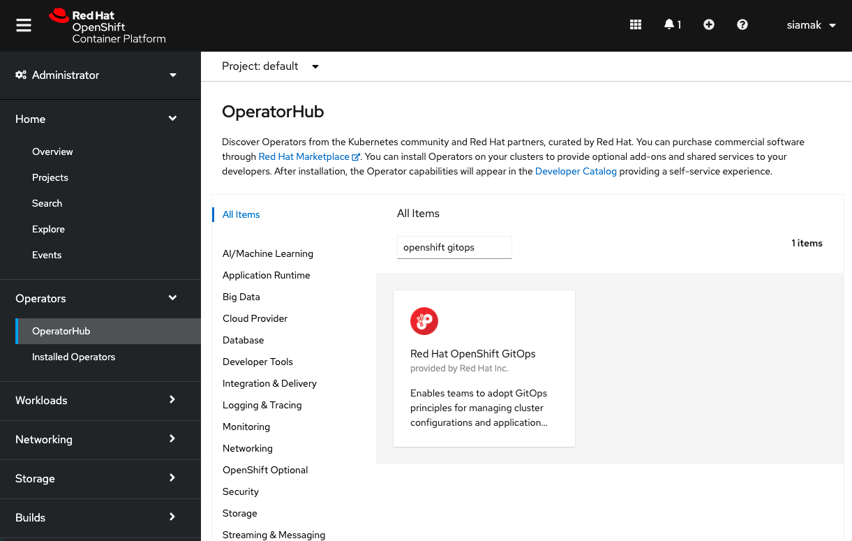 OpenShift GitOps operator