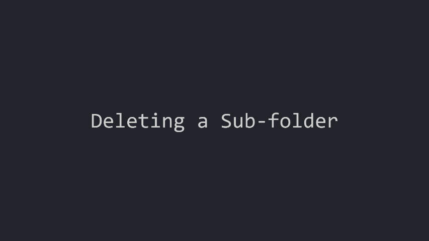 Creating Sub-folders